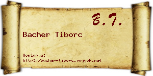 Bacher Tiborc névjegykártya